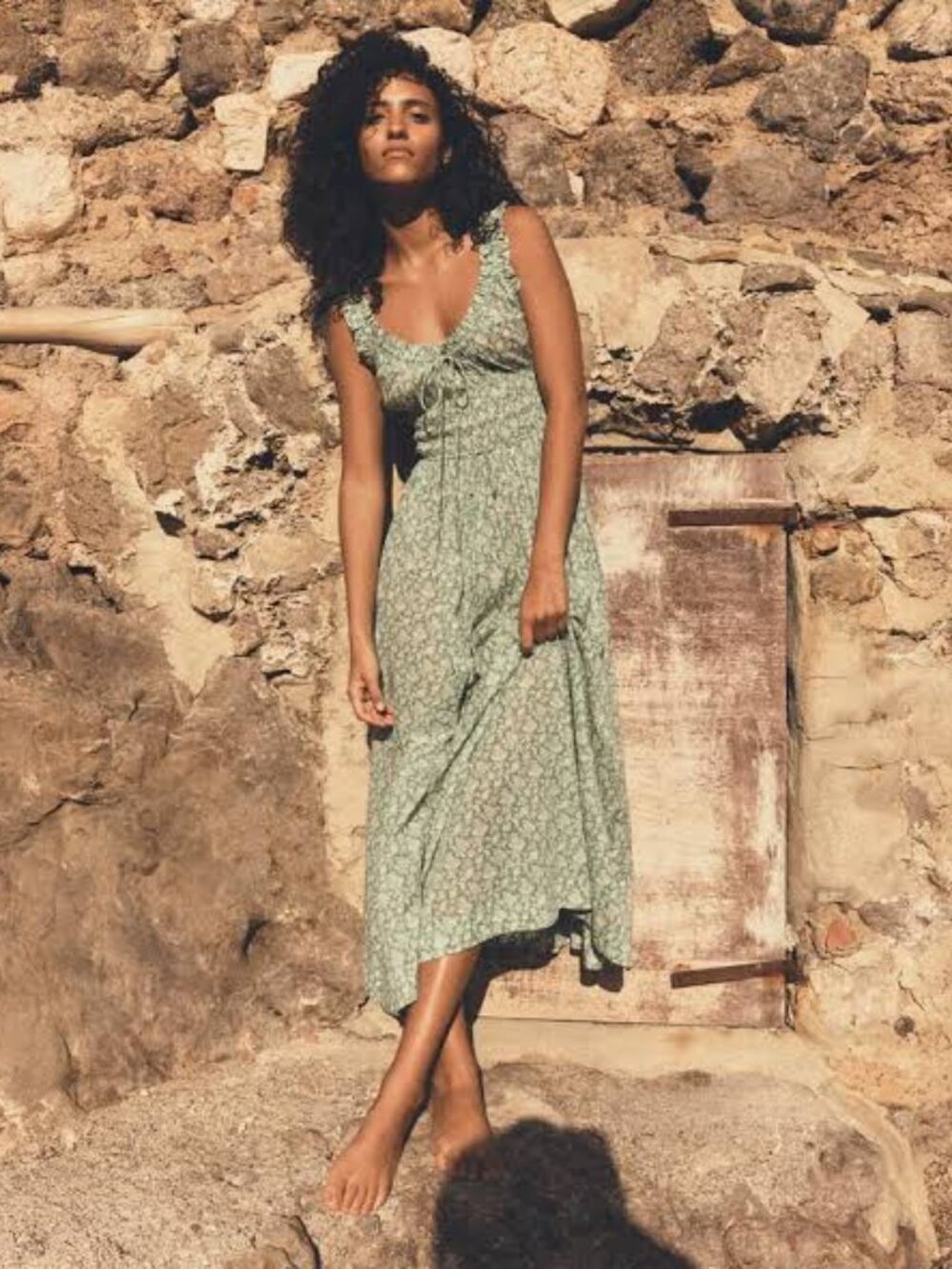 Dôen Emmaretta Dress in Peridot Tea Floral Size M